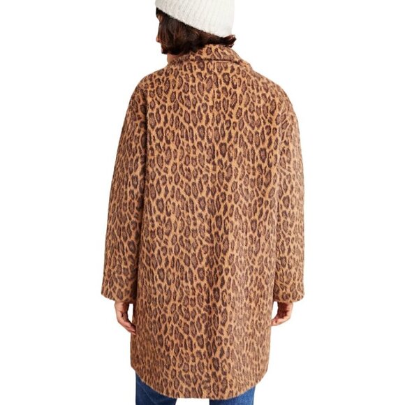 New Anthropologie See U Soon Henrietta Leopard Faux Fur Double Breasted Coat S - Picture 4 of 16